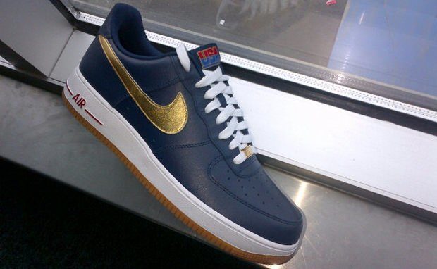 nike air force 1 blue and gold