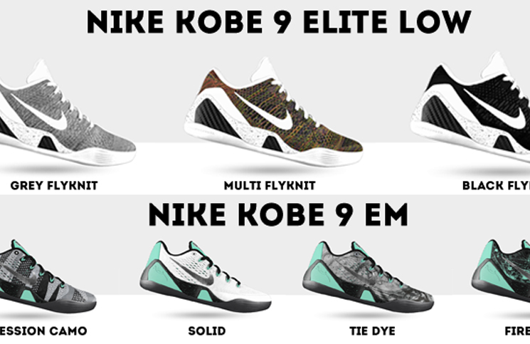 kobe list of shoes
