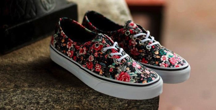 vans flower print shoes