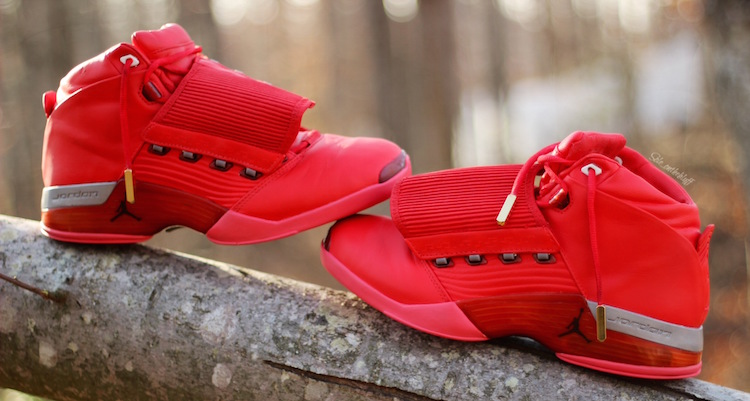 custom red jordans