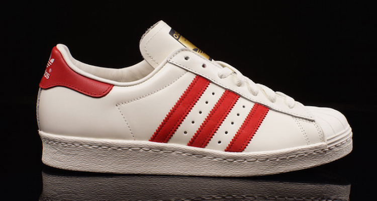 white and red adidas superstar