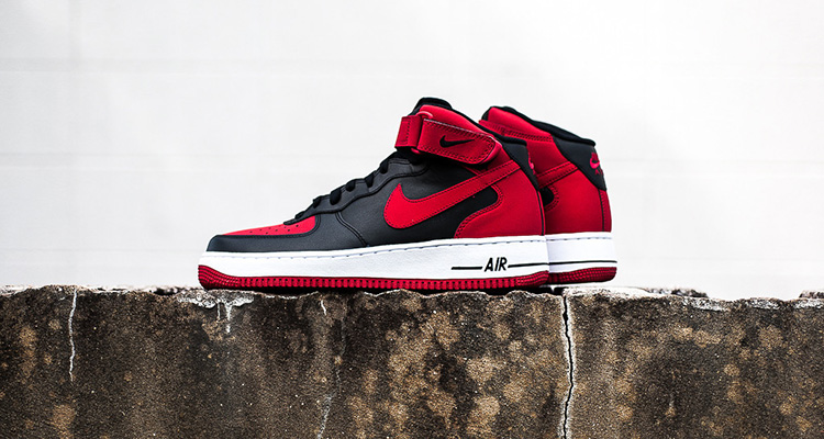 Nike Air Force 1 Mid '07 Black/Red Available Now | Nice Kicks