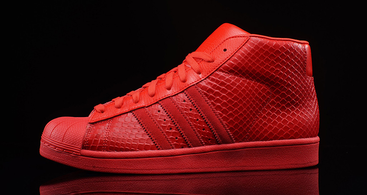 all red high top shell toe adidas