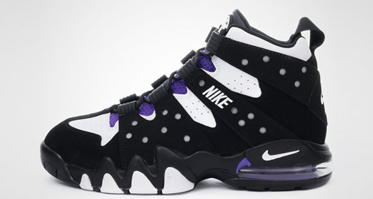 purple black and white nike shoes
