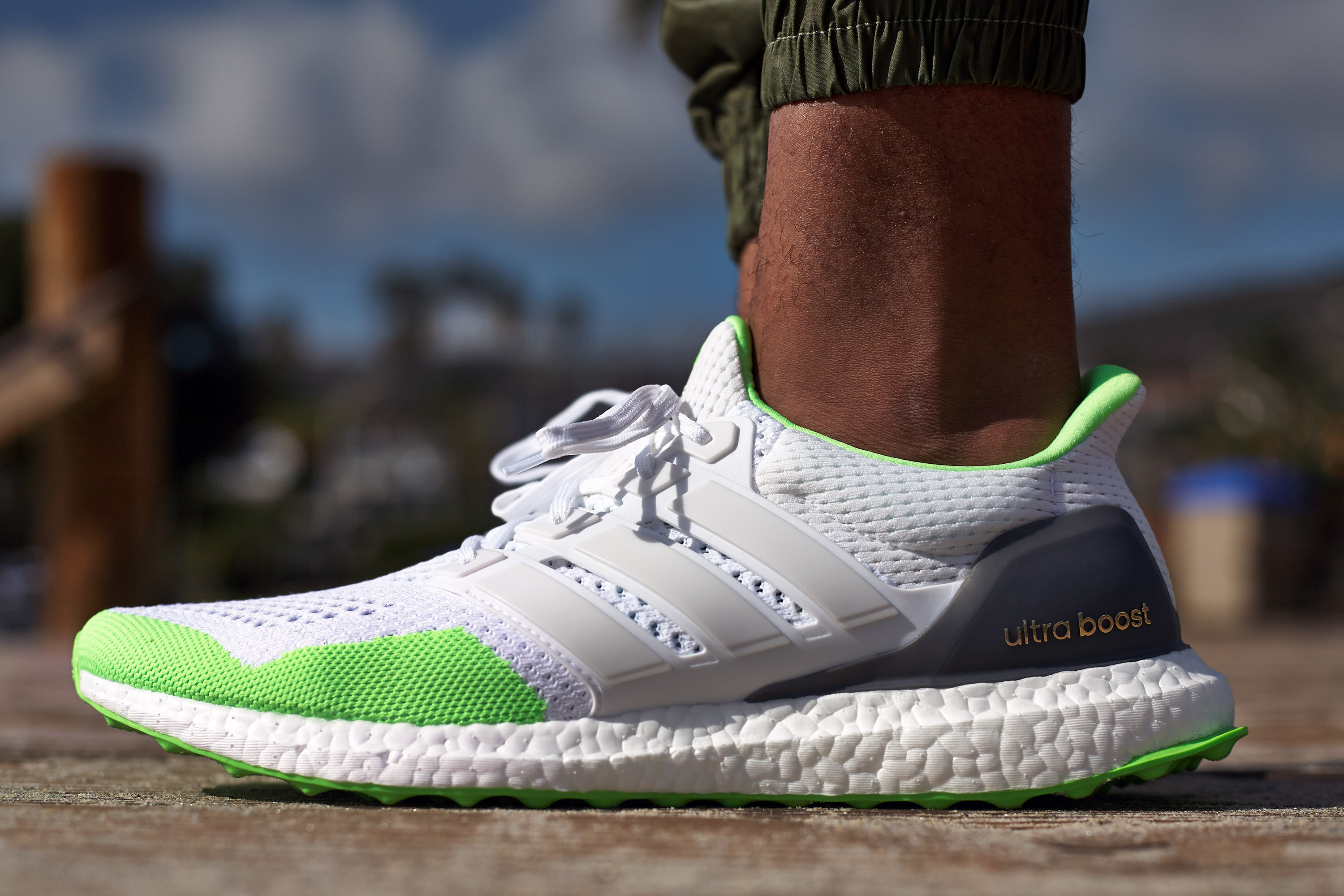 ultra boost white green