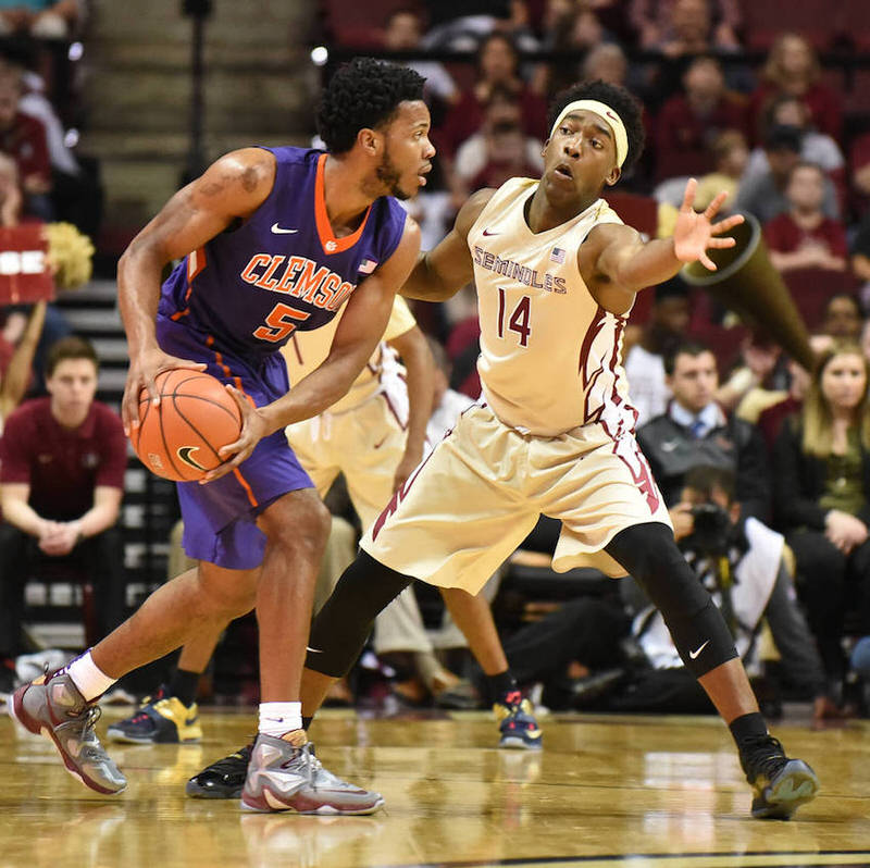 Clemson's Jaron Blossomgame in the Nike LeBron 13 "Opening Night"