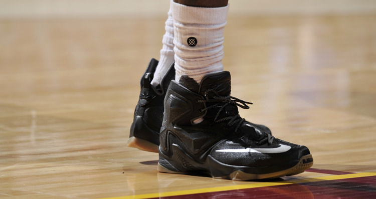 King James Records Triple Double Black/Gum Nike LeBron 13 PE | Kicks On Court