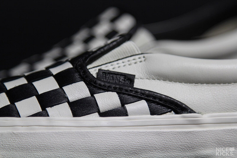 vans checkerboard slip on leather