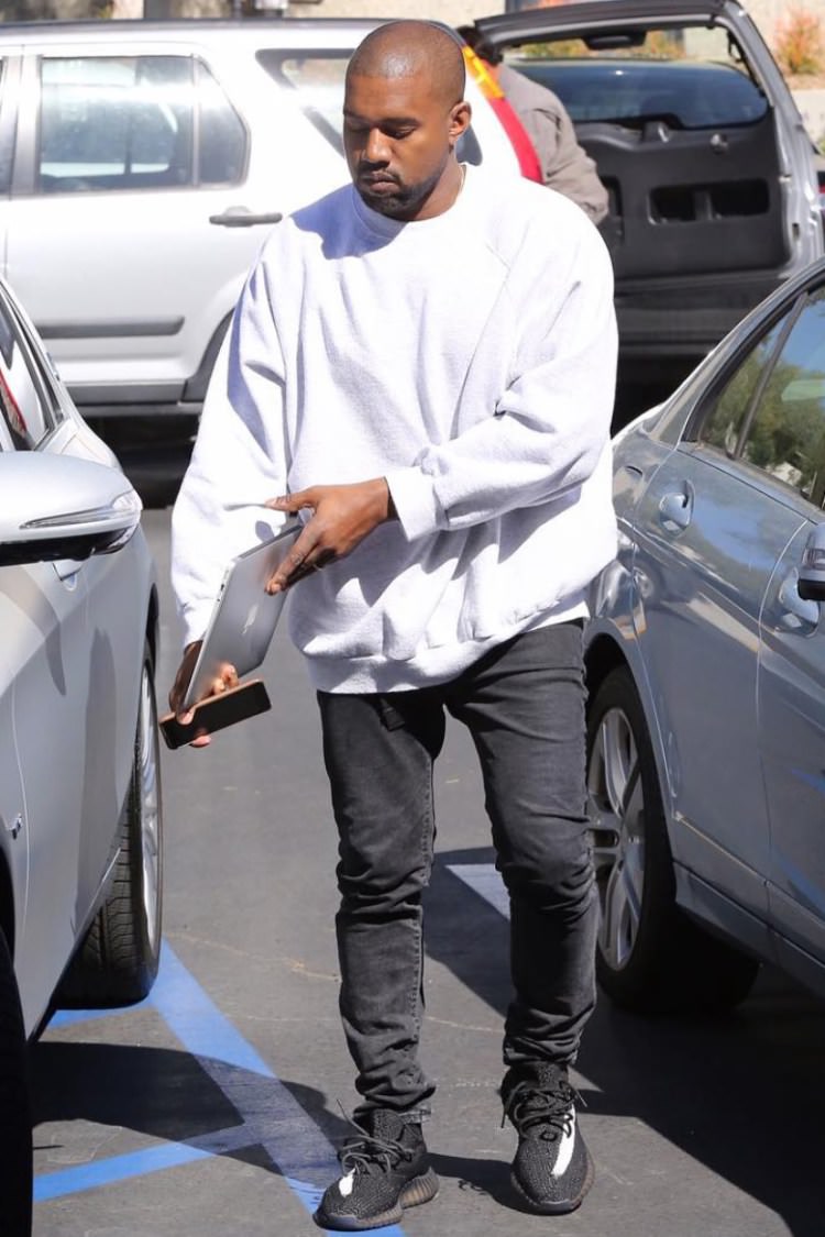 kanye west in yeezy 350