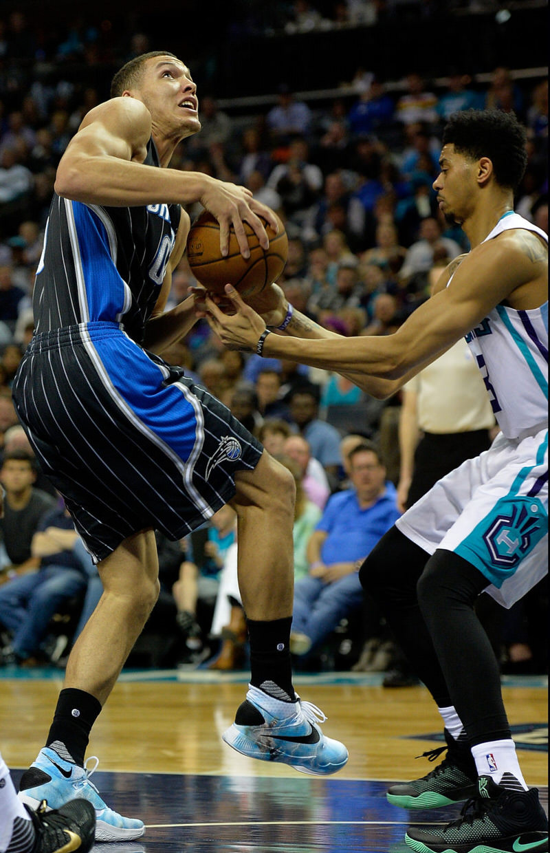 Aaron Gordon and Jeremy Lamb in the Nike Zoom HyperRev 2016 and the Nike Kyrie 2, respectively