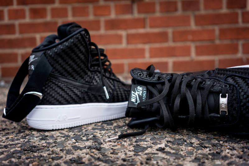 Buy the Nike Air Force 1 High LV8 Woven Black, White Sneakers