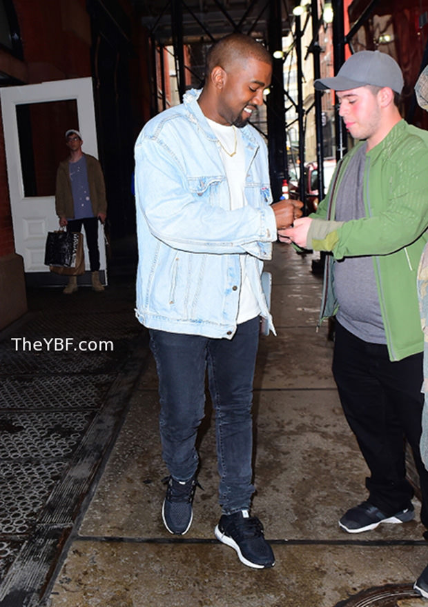 Kanye West in the adidas Ultra Boost Black/White