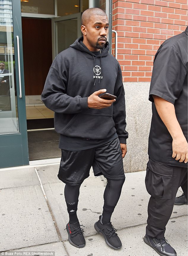 Kanye West Steps Out in Black/Red adidas Yeezy Boost 350 | Nice Kicks