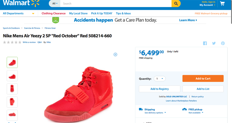 nike air yeezy 2 red october wal mart