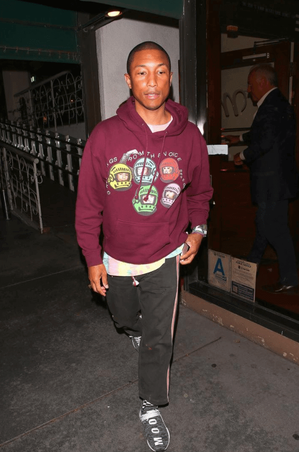 Pharrell Williams in the Pharrell x Adidas NMD "Human Race"
