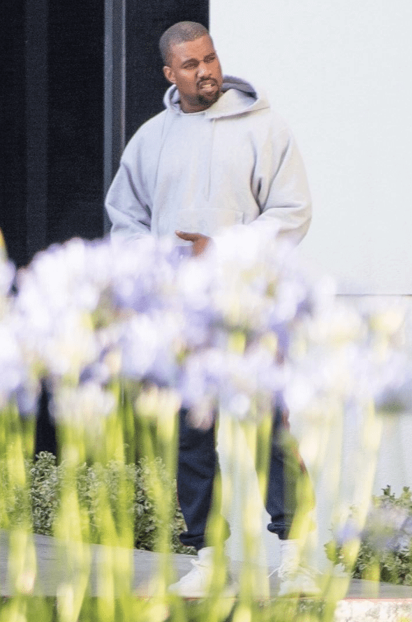 Kanye West in the Adidas Yeezy Boost 350 V2 "Cream White"