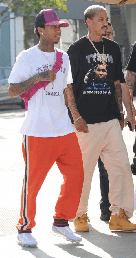 Tyga in the CDG x NikeLab Air Vapormax & AE in the Nike Air Zoom Generation 