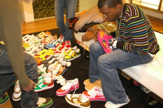 Kanye West in the A Bathing Ape Sta 