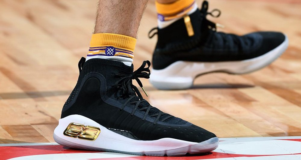 Lonzo Ball wearing the Under Armour Curry 4 PE