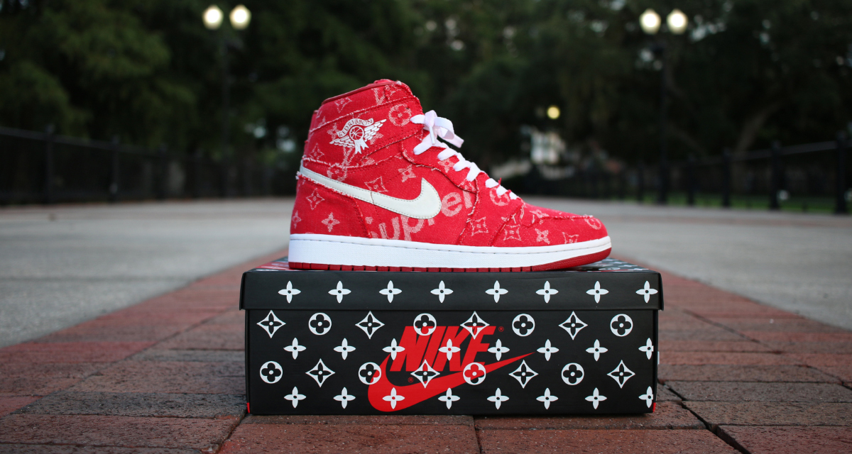 Louis Vuitton x Nike Air Force 1 Low Red | Size 6, Sneaker