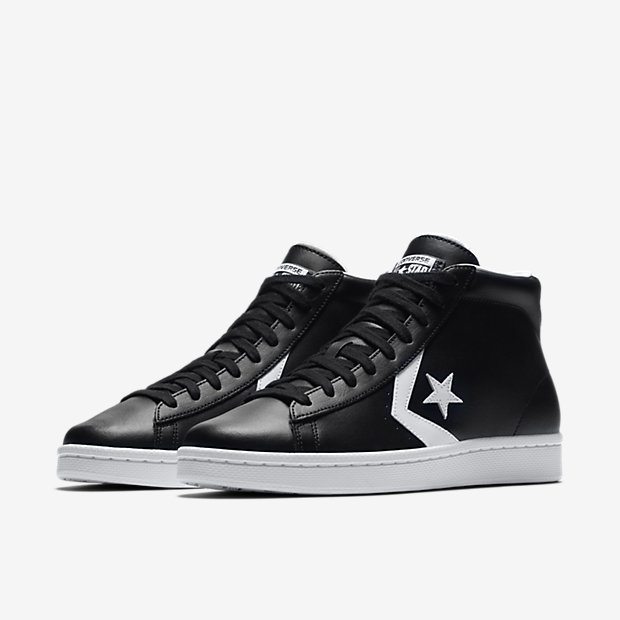 black white leather converse