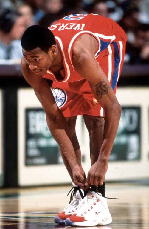 Allen Iverson Autographed Philadelphia 76ers Mitchell & Ness Blue 1996 -  Famous Ink