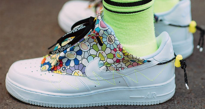 black air forces with flowers