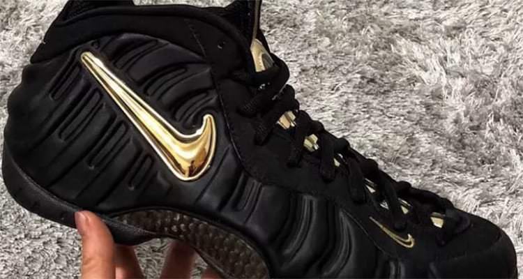 mens black and gold foamposites