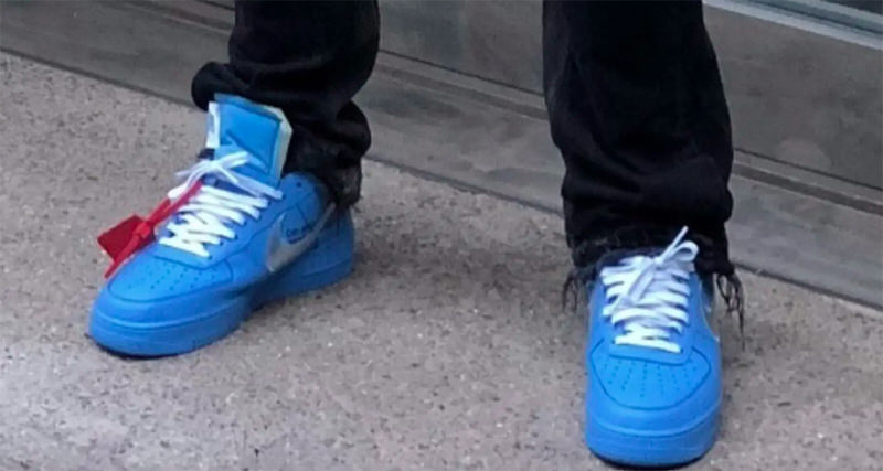 off white air force ones blue