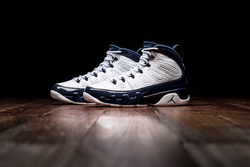 white and navy 9s