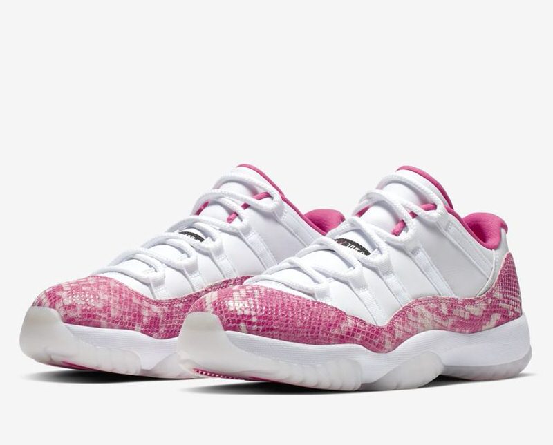 pink and white snakeskin 11s release date