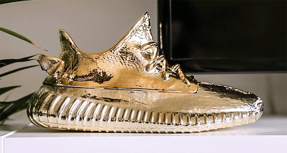 gold yeezy shoes