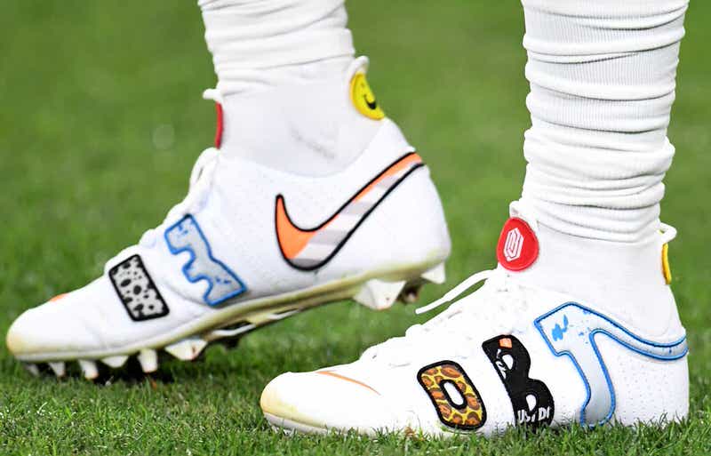 Y'all think #OBJ has the drippiest cleats in the league ⁉️🏈 For