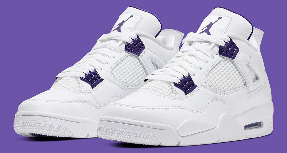white purple and teal jordans