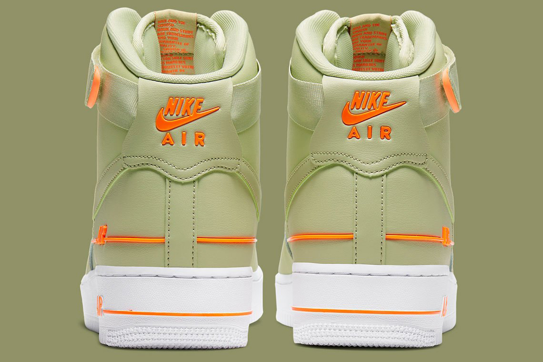 Nike Air Force 1 High Olive Aura Total Orange CJ1385-300 Release Date - SBD