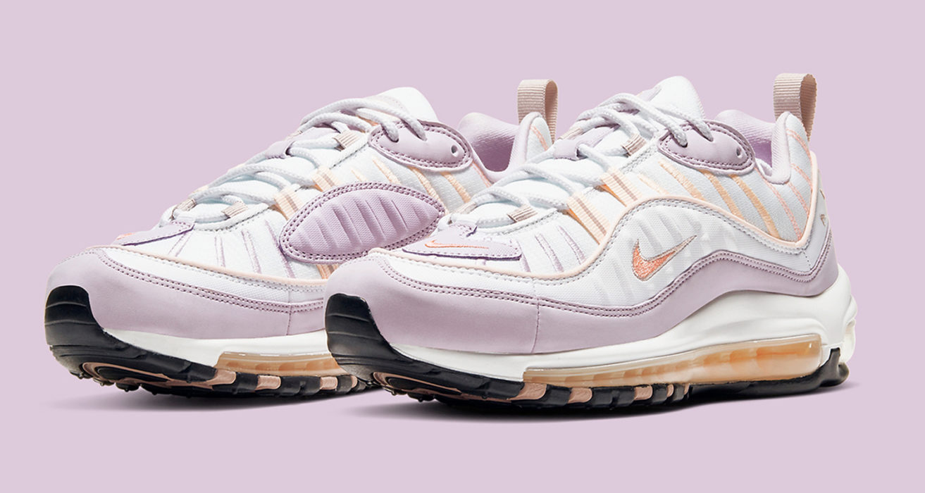 nike air max 98 white grey and pink