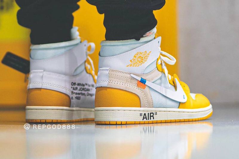 HypeNeverDies on X: OFF-WHITE x NIKE Air Force 1 Mid Canary Yellow “Grim  Reaper” On Foot Look 👀  / X