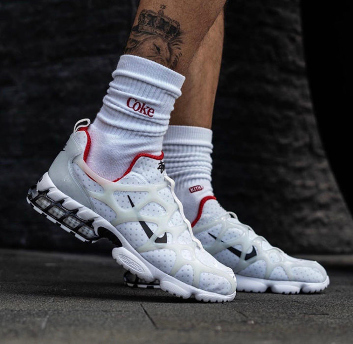 stussy x nike air zoom spiridon kukini white