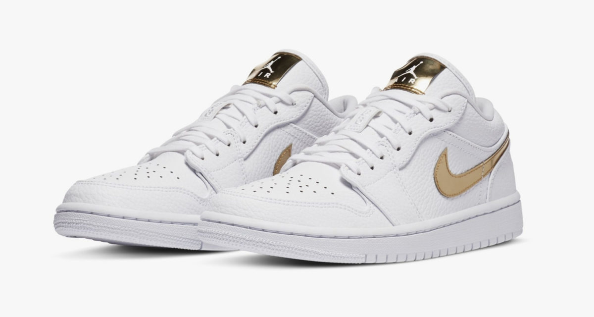 white and gold jordans womens