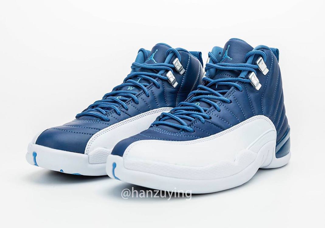 blue and white jordans 12 release date