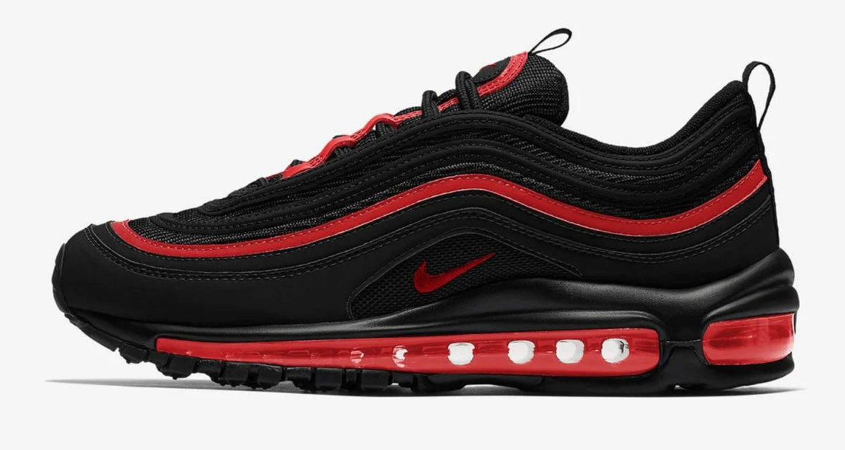 all red and black air max 97