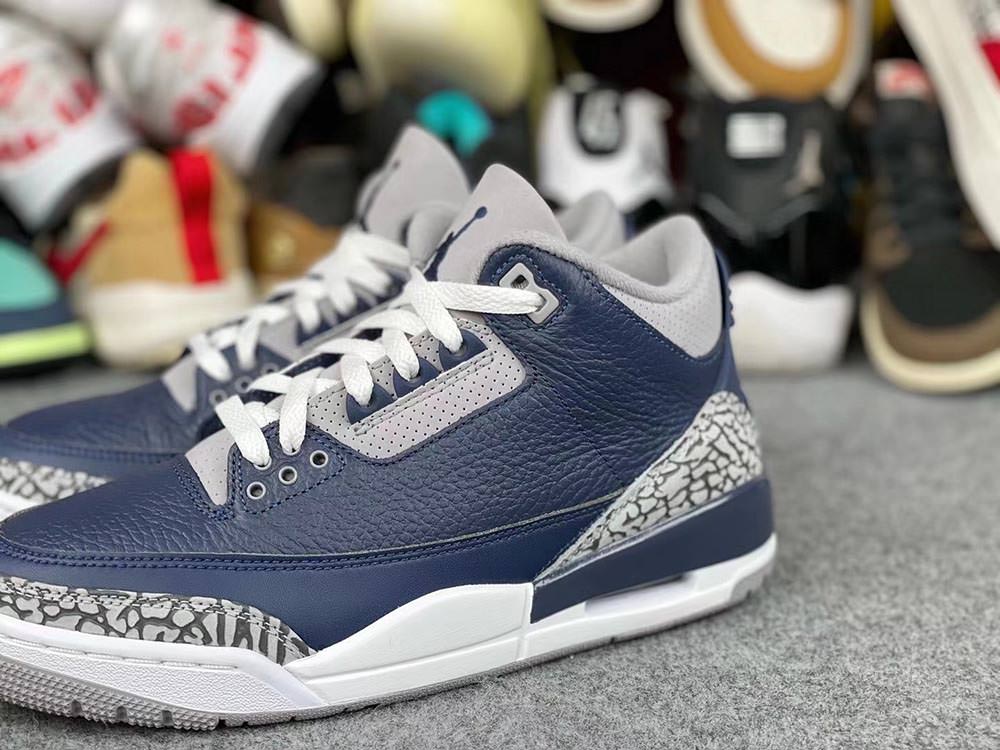 navy blue air jordan 3