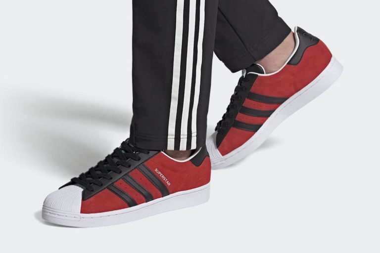 adidas superstar blue and red