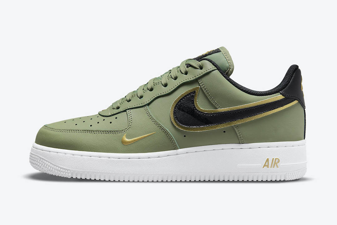 NK Air Force 1 Low '07 LV8 Double Swoosh Olive, Men's Fashion