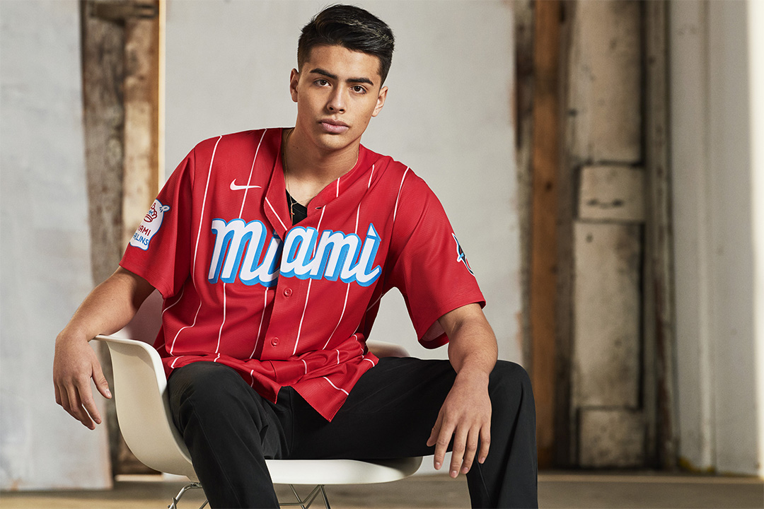 Men's Nike Red Miami Marlins City Connect Replica Team Jersey, S