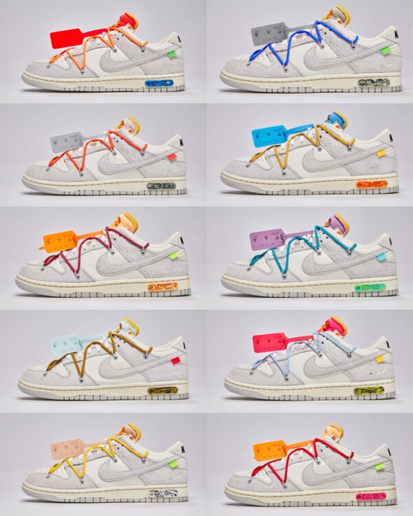 Off White x Nike Dunk Low The 50 Collection Release