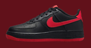 nike collaborations Air Force 1 GS Black University Red DH9812 LEAD 352x187