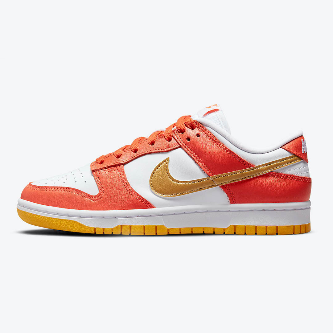 nike dunk low orange and gold