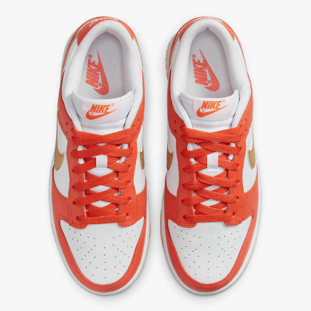 nike dunk low orange and gold