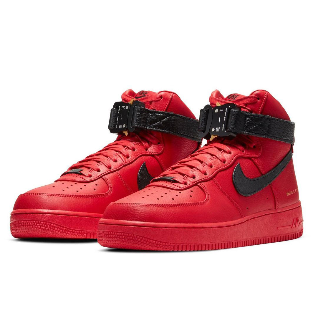 Alyx x Nike Air Force 1 High Black/University Red Release Date | Nice Kicks